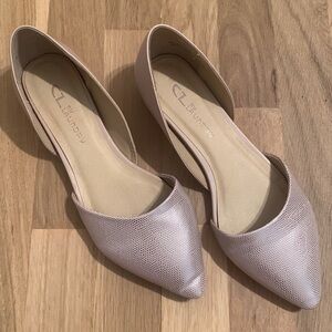 CL by Chinese Laundry Hearty Pointed Toe Flat Lizard Rose Gold Women’s Shoes 7.5